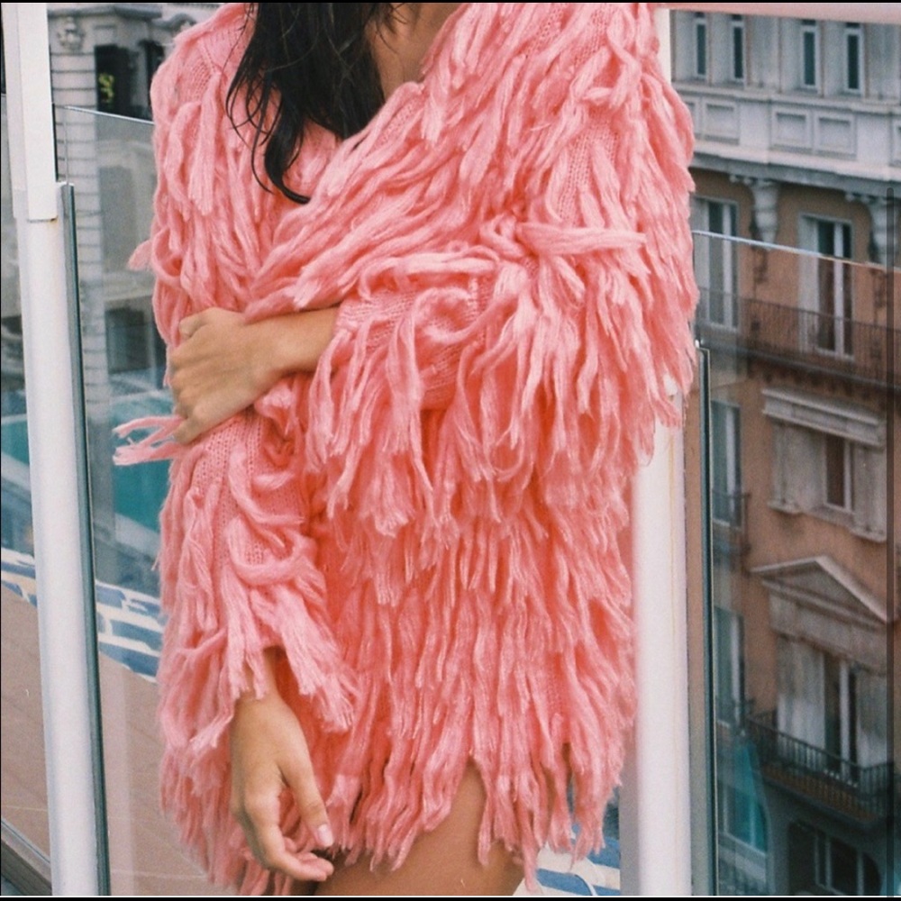 Lover + Drifters Pink Shaggy Coat